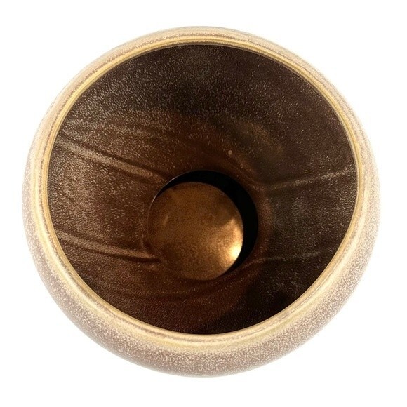 Sandy Brown Desert Sand Ceramic Urn Vase 9” x 6.5” - Picture 5 of 8